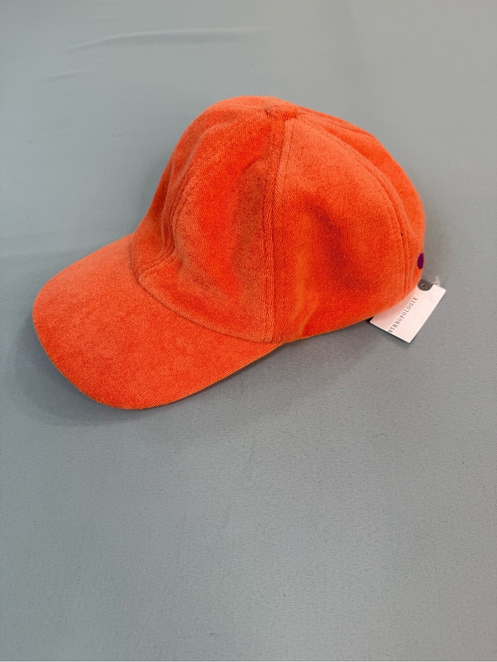Anthropologie Orange Terry Cloth Baseball Cap Adjustable NWT